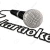 40881804 karaoke word in a microphone cord to advertise or illustrate a fun event with singing
